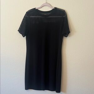 Michael Kors Black Mini Dress with Mesh Details